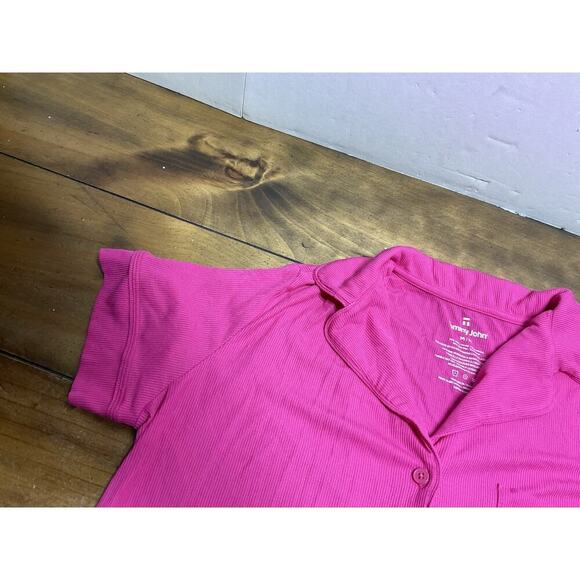 Tommy John Fuchsia Lightweight Rib-Knit Pajama Top Medium - Picture 2 of 10